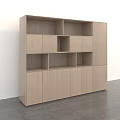 Sleek Modern Dark Wood Bookcase With Multiple Compartments And Cabinet Doors