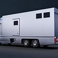 Mercedes Modern Silver Camper Truck With Streamlined Body And Functional Windows Design