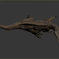 Brown And Orange Spinosaurus Dinosaur With Sailback Open Mouth Roaring Standing Pose