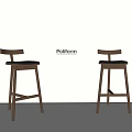 Pollform Wooden Bar Stools With Backrest In Modern Design And Neutral Setting