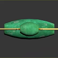 Green Jade Double Roller Medical Device with Gold Accents for Facial Skincare