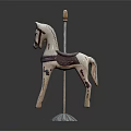 Decorative Carousel Horse Ornament Set For Home Decor With Vintage Design And Blue Base