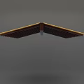 Modern Wooden Ceiling Design with Striped Pattern Brown and Gold Floating Style