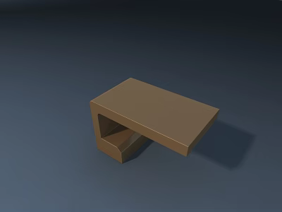 Minimalist Brown Wooden Desk With Open Shelf And Smooth Surface Design 3d model
