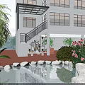 Stylish Glass Sunshade Canopy For Modern Villa Outdoor Exterior With Charming Natural Courtyard Design