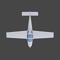 Small White Airplane With Single Propeller Two Seats And Straight Wings