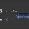 Renewable Energy Technology Models Featuring Wind Turbines Solar Panels And Towers