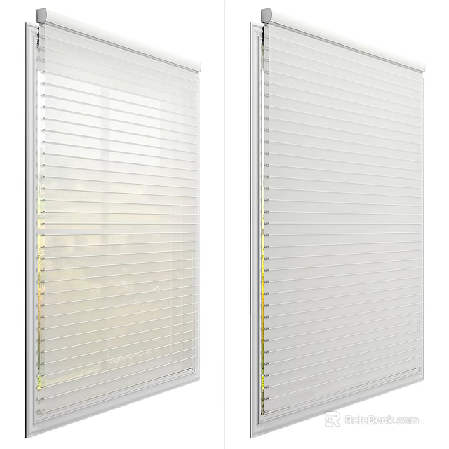 Modern White Venetian Blinds For Window Light Control And Home Privacy 3d model 