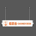 Modern Hanging Chandelier Above Cashier Desk in Retail Store Interior Design