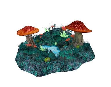 Modern Mushrooms 3d model