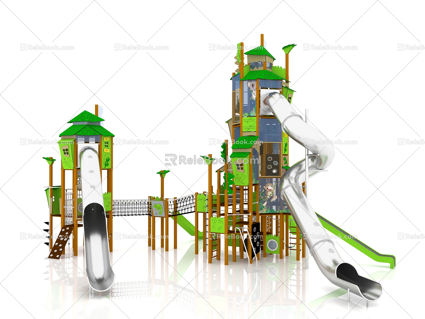 Slide Children's Slide Amusement Equipment Outdoor Slide Children's Combined Slide Outdoor Little Doctor Children's Amusement Equipment 3d model