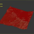3D Green Vegetation Covered Terrain Model With Rolling Hills And Detailed Landforms