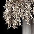 Elegant Decorative Ornament Set With Pampas Grass And Column For Home Decor