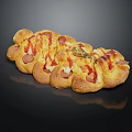 Golden Baked Savory Pastry With Sausage Cheese Tomato And Herbs Topping