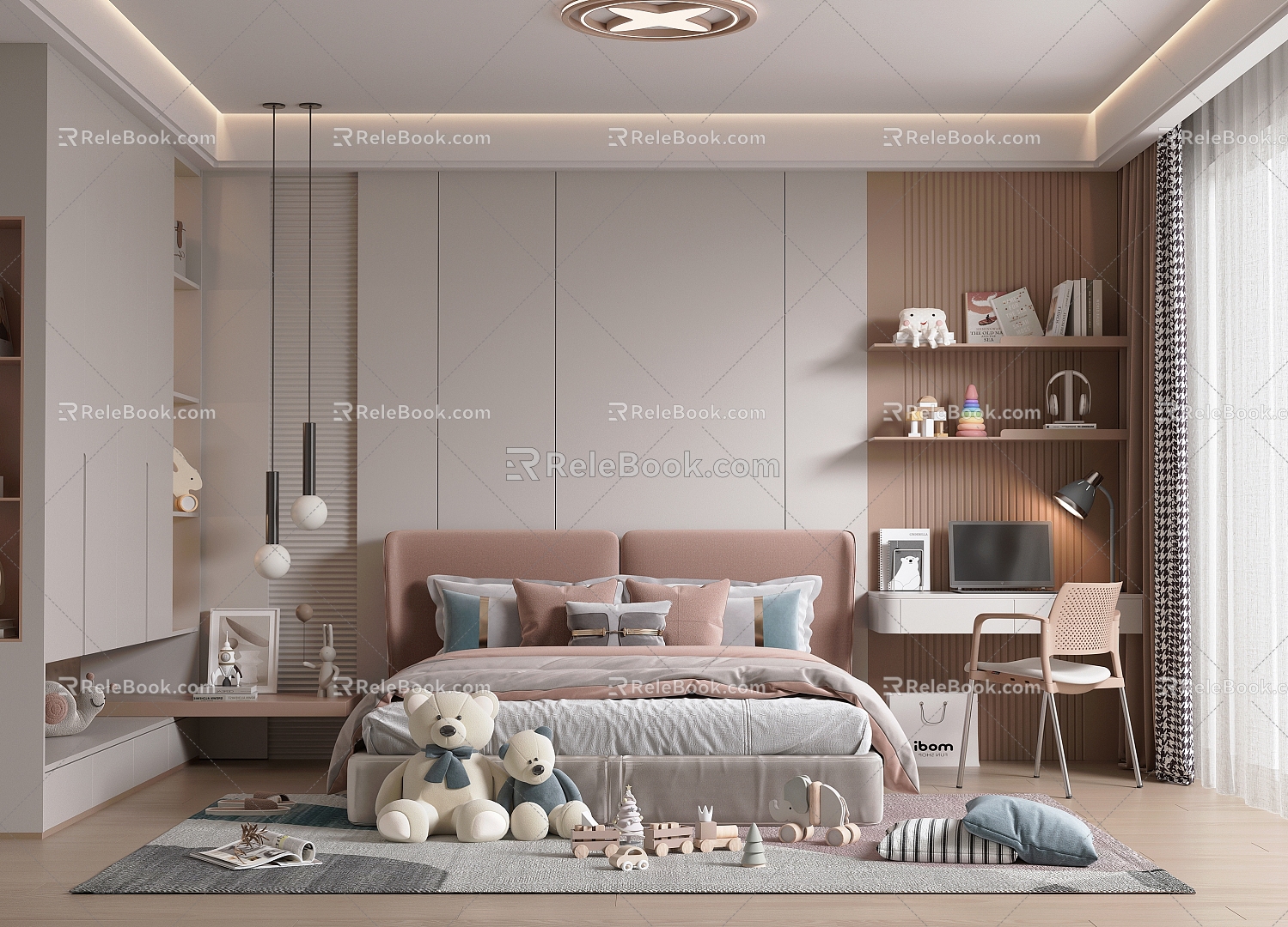 Children's Room Girls Room Cartoon Room Children's Room Girls Bedroom 3d model