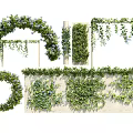 Vine Decorations Including Arch Wall Wreath Trellis With Green Leaves And Blue Flowers