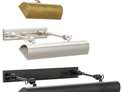 Modern Wall Lamps With Adjustable Arms In Brass Silver And Black Metal 3d model
