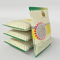 Whole Wheat Flour Packaged In Stacked Bags With Sunflower Pattern 3d model