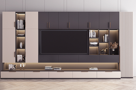 Modern TV Background Cabinet Custom TV Cabinet 3d model