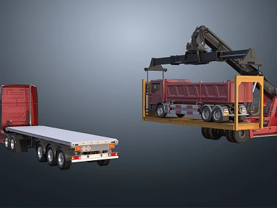 Loading Crane Truck Wagon 3d model