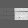 Modern Gray And White Electrical Outlet And Switch Panel Designs For Home 3d model