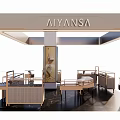 Aiyansa Luxury Jewelry Store Modern Interior With Glass Display Cases And Wooden Counters