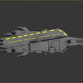 Interstellar Gray Spaceship With Yellow Lines And Futuristic Aerospace Structure Design