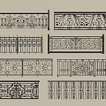 Various Wrought Iron Railings Featuring Ornate Designs And Intricate Decorative Patterns