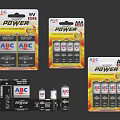 ABC Rayfire Power Batteries in AA AAA Sizes with Packaging