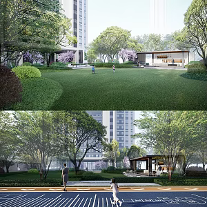 Modern landscape gallery 3d model