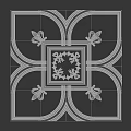 Decorative Ceiling Design With Ornate Carved Patterns And Symmetrical Square Frame 3d model