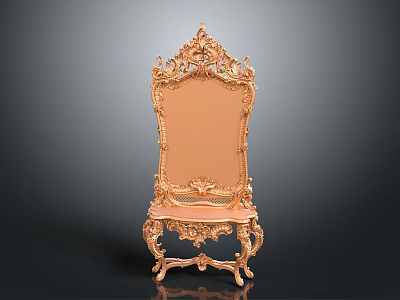 Golden Carved Chair With Ornate Design Intricate Patterns And Vintage Luxurious Style 3d model