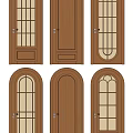 Various Styles of Wooden Doors with Arched Designs and Glass Panels for Interior