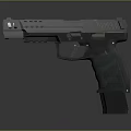 Modern Military Style Pistol Featuring Metal Frame Textured Grip And Ergonomic Design