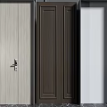 Bedroom Door Design with Various Wooden Brown and White Panel Styles 3d model