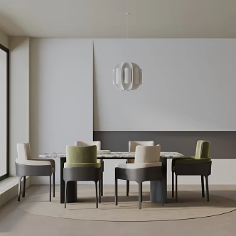 Modern dining table 3d model