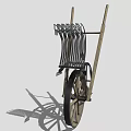 Decorative Vintage Wooden Wheelbarrow Garden Ornament with Black Components and Wheel