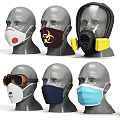 Different Types of Protective Clothing Featuring Masks and Safety Goggles