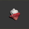 Adorable Game Movie Character Featuring White Body Pink Cheeks On Red Base With Soft Expression