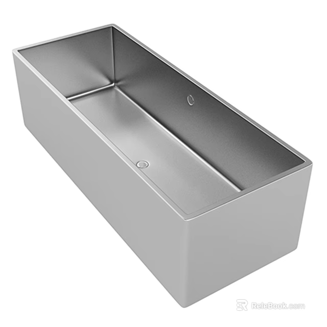 Contemporary Bathroom Set Featuring Stainless Steel Rectangular Sink And Smooth Surface 3d model 