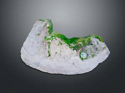 Detailed Mountainous Terrain Model With Green Vegetation Rocky Texture And Realistic Landscape 3d model