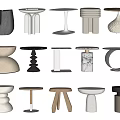 Various Modern Side Tables With Multiple Designs And Materials For Home Decor 3d model