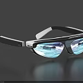 Advanced Smart Glasses With Black Frame And Reflective Digital Display Lenses