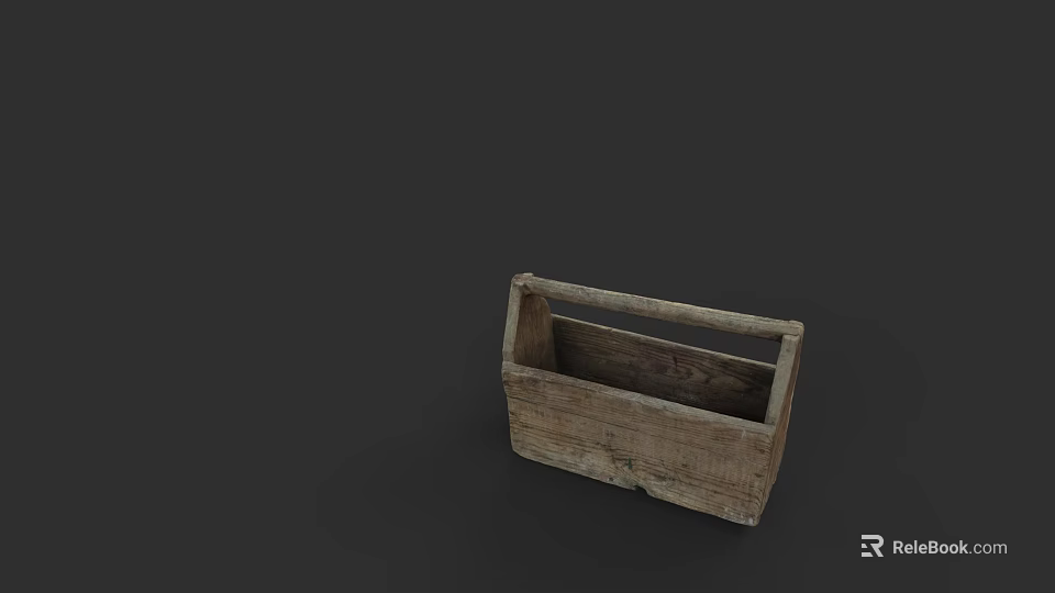 Rustic Wooden Storage Basket as Practical Daily Household Essential for Organizing 3d model 