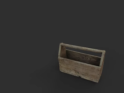 Rustic Wooden Storage Basket as Practical Daily Household Essential for Organizing 3d model