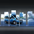 SAIC MAXUS Wide body Light Bus Stage Presentation With Colorful Backdrop And Vehicle