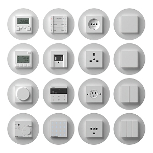 Modern Switch Socket Panel 3d model