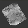White Textured Rocky Terrain With Irregular Ridges And Folds Surface