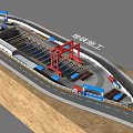 Metro Construction Site Featuring Tunneling Industrial Equipment And Machinery
