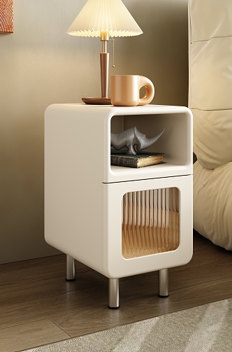 Cream wind bedside table side table 3d model